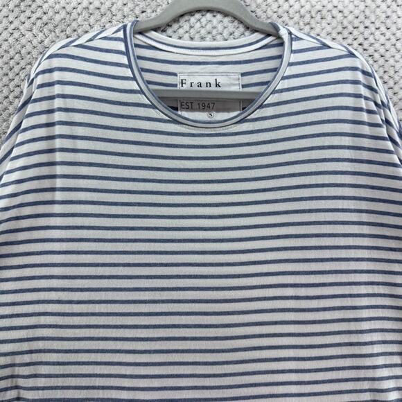 Frank & Eileen Top Womens S Blue White Striped Crew Tee Lab Long Dolman Sleeve - Picture 3 of 12